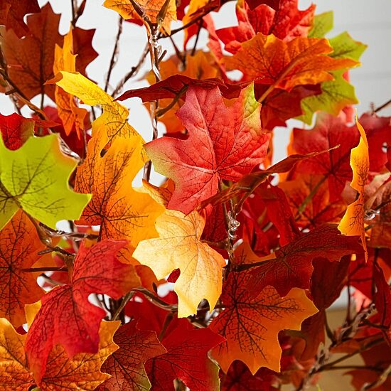 Nearly Natural 4ft Autumn Maple Fall Lighted Indoor Artificial Tree