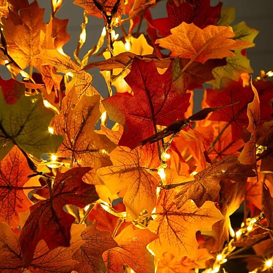 Nearly Natural 4ft Autumn Maple Fall Lighted Indoor Artificial Tree