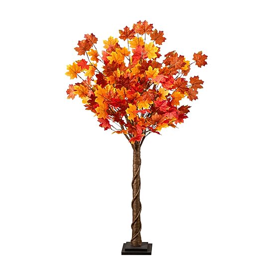 Nearly Natural 4ft Autumn Maple Fall Lighted Indoor Artificial Tree