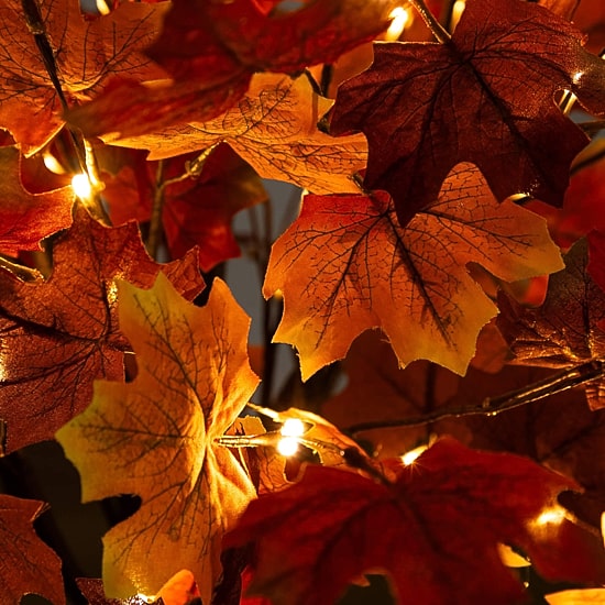 Nearly Natural 4ft Autumn Maple Fall Lighted Indoor Artificial Tree