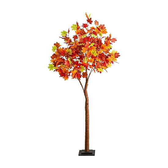 Nearly Natural 6ft Pre-Lit Autumn Maple Lighted Indoor Artificial Tree