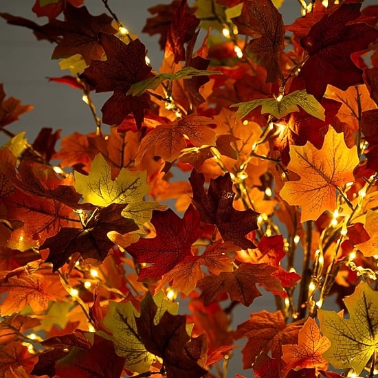 Nearly Natural 6ft Pre-Lit Autumn Maple Lighted Indoor Artificial Tree