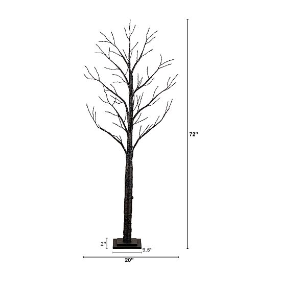 Nearly Natural 6ft Pre-Lit Halloween Twig Lighted Indoor Artificial Tree