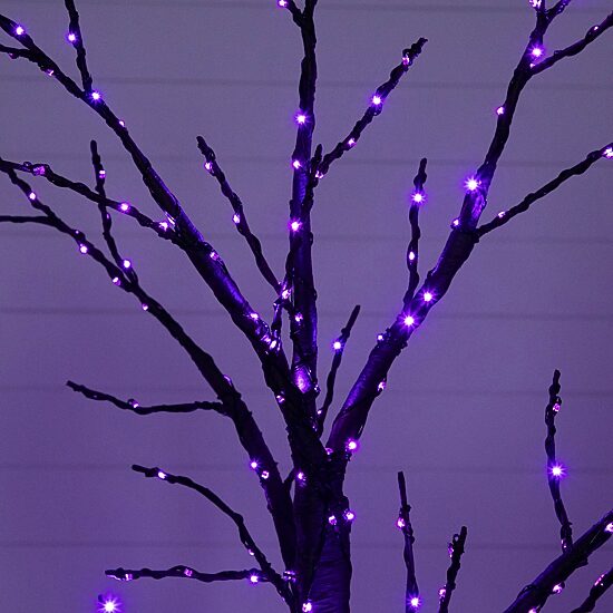 Nearly Natural 6ft Pre-Lit Halloween Twig Lighted Indoor Artificial Tree