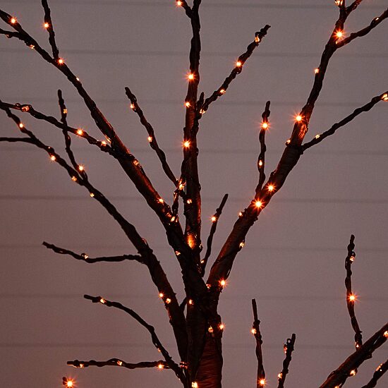 Nearly Natural 6ft Pre-Lit Halloween Twig Lighted Indoor Artificial Tree