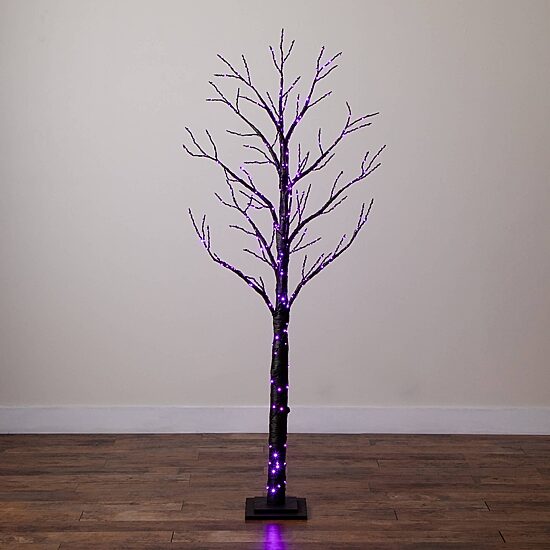 Nearly Natural 6ft Pre-Lit Halloween Twig Lighted Indoor Artificial Tree