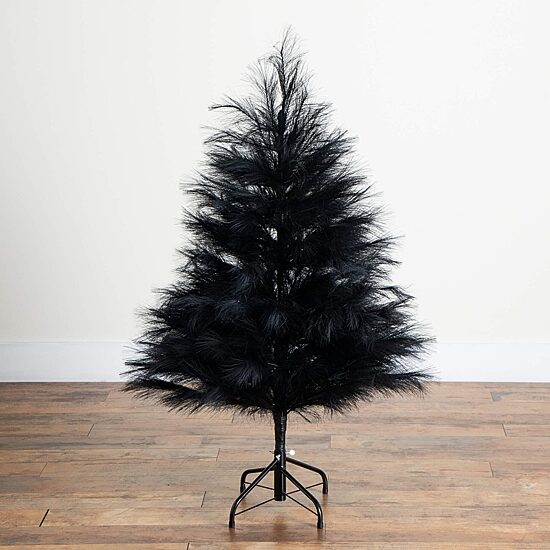Nearly Natural Halloween Pampas Indoor Artificial Tree