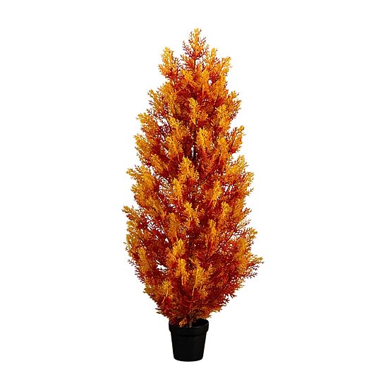 Nearly Natural 4ft Uv Resistant Autumn Cedar Indoor Outdoor Artificial Tree