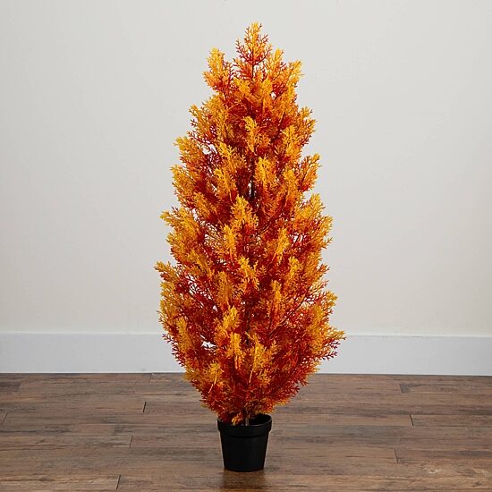 Nearly Natural 4ft Uv Resistant Autumn Cedar Indoor Outdoor Artificial Tree