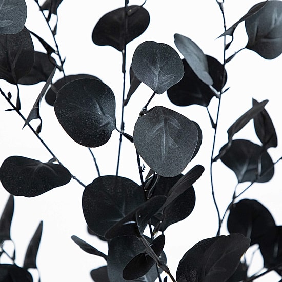 Nearly Natural 6ft Halloween Black Eucalyptus Indoor Artificial Tree