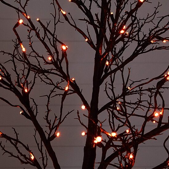 Nearly Natural 7ft Pre-Lit Halloween Twig Lighted Indoor Artificial Tree