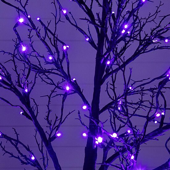 Nearly Natural 7ft Pre-Lit Halloween Twig Lighted Indoor Artificial Tree