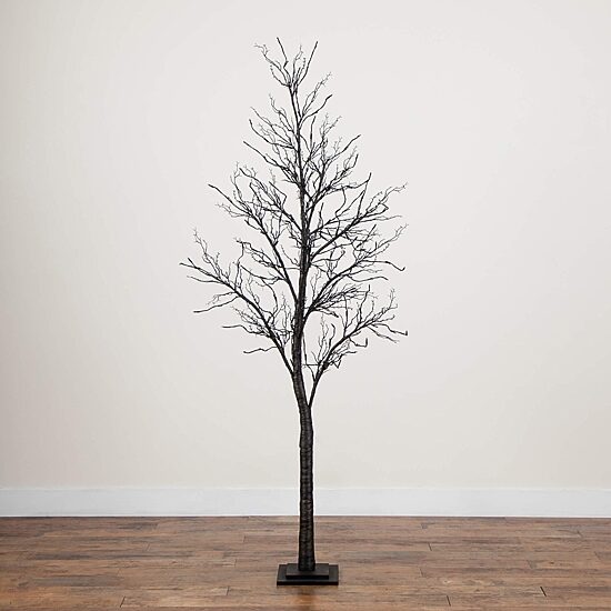 Nearly Natural 7ft Pre-Lit Halloween Twig Lighted Indoor Artificial Tree