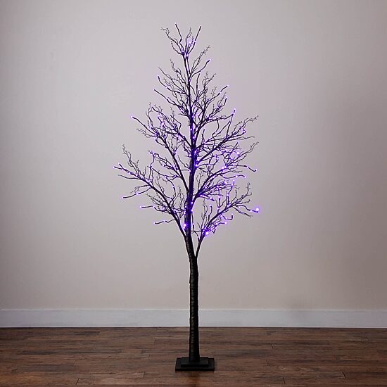 Nearly Natural 7ft Pre-Lit Halloween Twig Lighted Indoor Artificial Tree