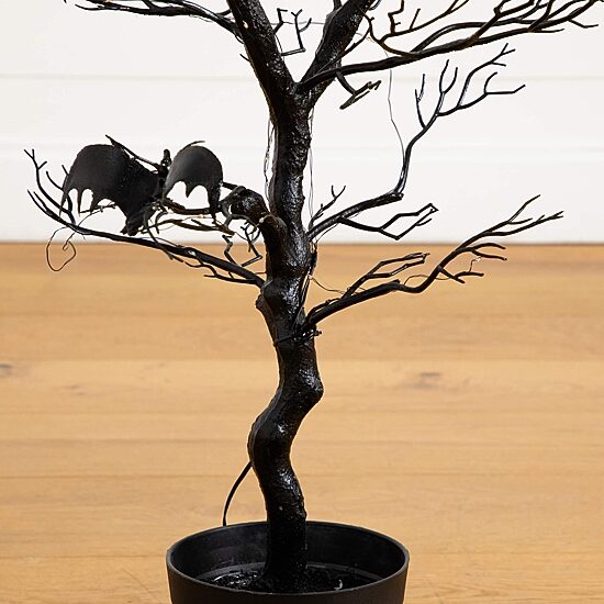 Nearly Natural 3ft Pre-Lit Halloween Twig Lighted Indoor Artificial Tree