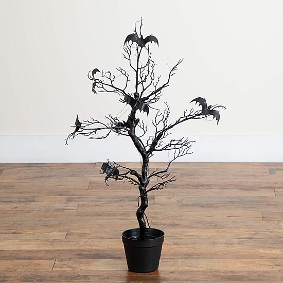 Nearly Natural 3ft Pre-Lit Halloween Twig Lighted Indoor Artificial Tree