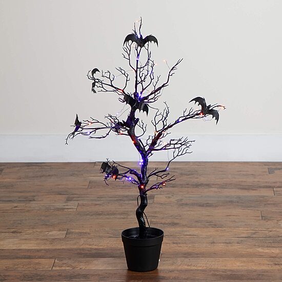 Nearly Natural 3ft Pre-Lit Halloween Twig Lighted Indoor Artificial Tree
