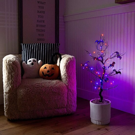 Nearly Natural 3ft Pre-Lit Halloween Twig Lighted Indoor Artificial Tree