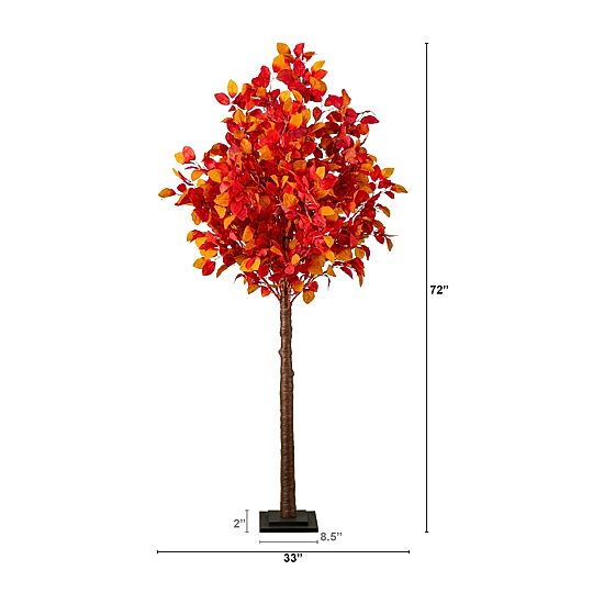 Nearly Natural 6ft Pre-Lit Autumn Lighted Indoor Artificial Tree