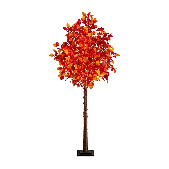 Nearly Natural 6ft Pre-Lit Autumn Lighted Indoor Artificial Tree