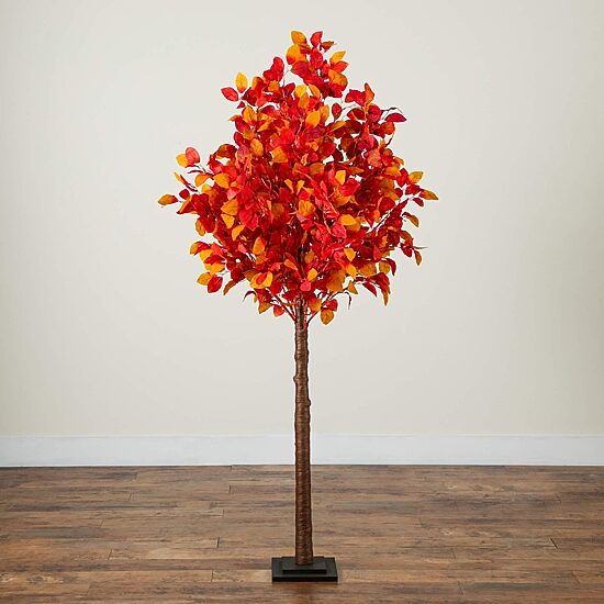 Nearly Natural 6ft Pre-Lit Autumn Lighted Indoor Artificial Tree