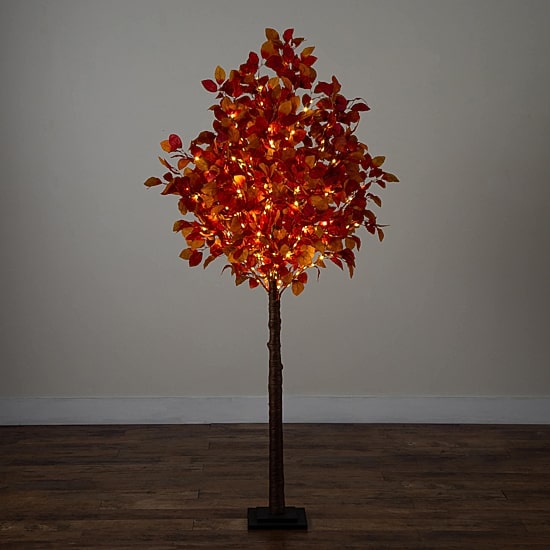 Nearly Natural 6ft Pre-Lit Autumn Lighted Indoor Artificial Tree