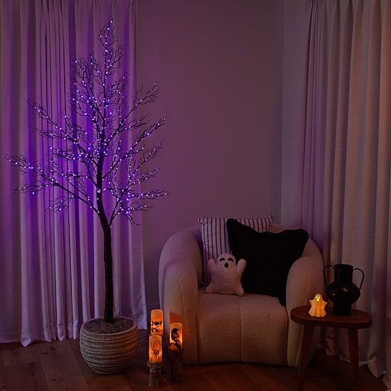 Nearly Natural Pre-Lit Halloween Minimalist Twig Lighted Indoor Artificial Tree
