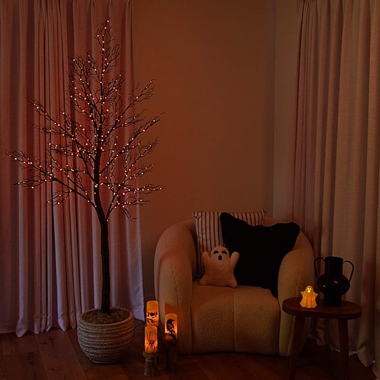 Nearly Natural Pre-Lit Halloween Minimalist Twig Lighted Indoor Artificial Tree