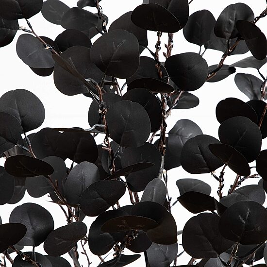 Nearly Natural 5ft Pre-Lit Black Eucalyptus Lighted Indoor Artificial Tree