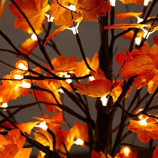 Nearly Natural 5ft Pre-Lit Autumn Maple Lighted Indoor Artificial Tree