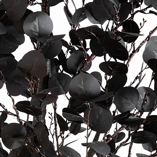 Nearly Natural 8ft Pre-Lit Black Eucalyptus Lighted Indoor Artificial Tree