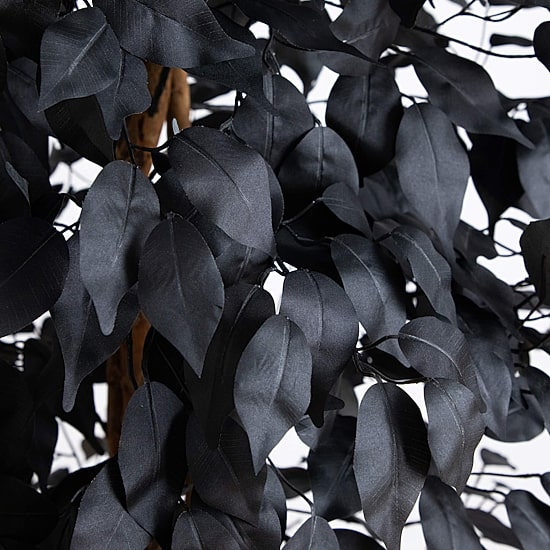 Nearly Natural 6ft Black Halloween Ficus Indoor Artificial Tree