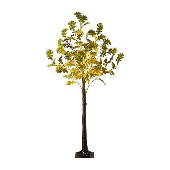 Nearly Natural 6ft Pre-Lit Autumn Oak Lighted Indoor Artificial Tree