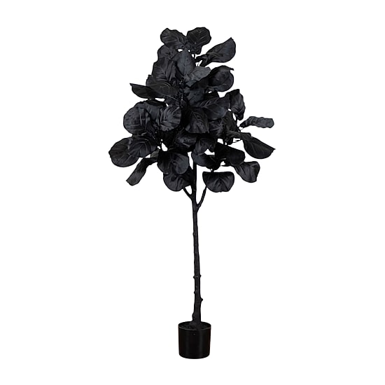Nearly Natural 5ft Black Fiddle Leaf Indoor Artificial Tree