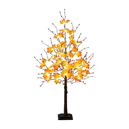 Nearly Natural 4ft Autumn Maple Fall Lighted Indoor Artificial Tree