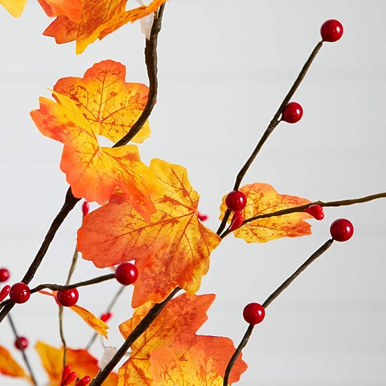 Nearly Natural 4ft Autumn Maple Fall Lighted Indoor Artificial Tree