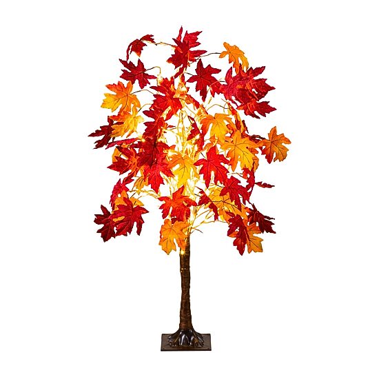 Nearly Natural 4ft Pre-Lit Autumn Weep Maple Lighted Indoor Artificial Tree
