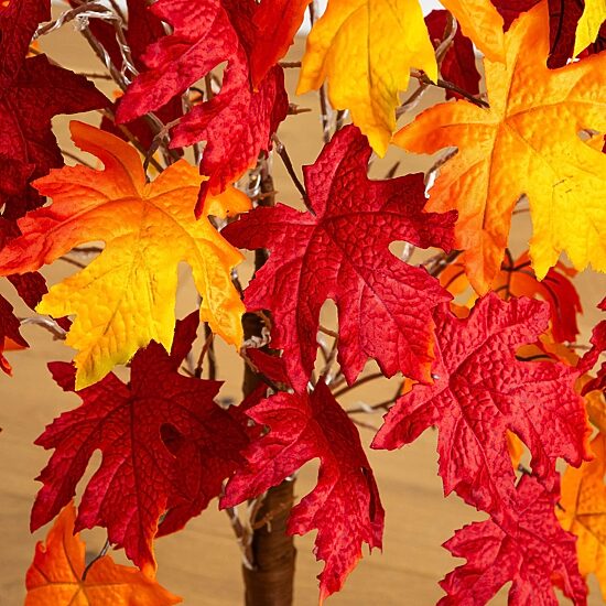 Nearly Natural 4ft Pre-Lit Autumn Weep Maple Lighted Indoor Artificial Tree