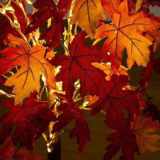 Nearly Natural 4ft Pre-Lit Autumn Weep Maple Lighted Indoor Artificial Tree
