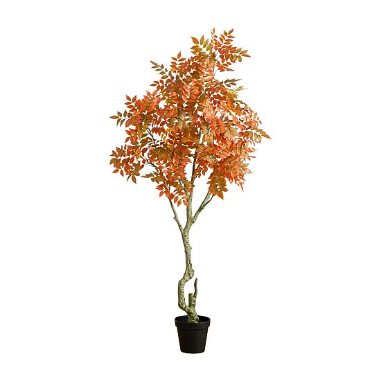 Nearly Natural 7ft Autumn Sumac Fall Indoor Artificial Tree