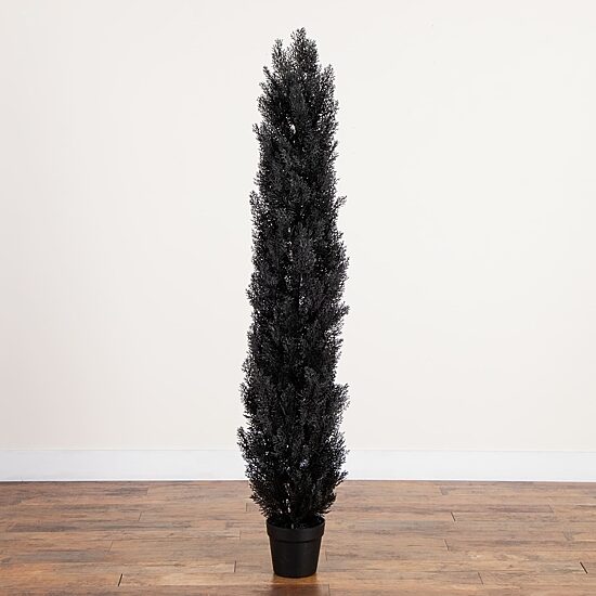 Nearly Natural 6ft Uv Black Cedar In/Out Indoor Outdoor Artificial Tree