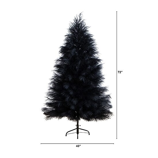 Nearly Natural 6ft Black Pampas Grass Indoor Artificial Tree