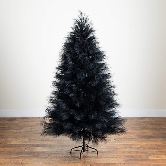 Nearly Natural 6ft Black Pampas Grass Indoor Artificial Tree
