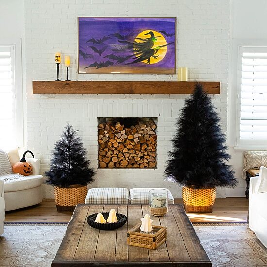Nearly Natural 6ft Black Pampas Grass Indoor Artificial Tree