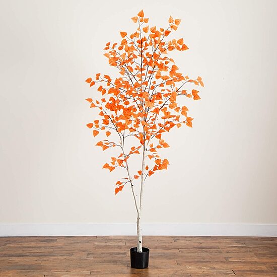 Nearly Natural 7ft Autumn Birch Fall Indoor Artificial Tree