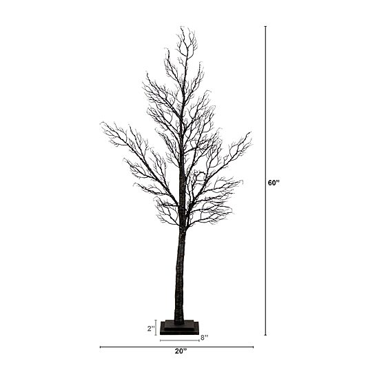 Nearly Natural 5ft Pre-Lit Halloween Twig Lighted Indoor Artificial Tree