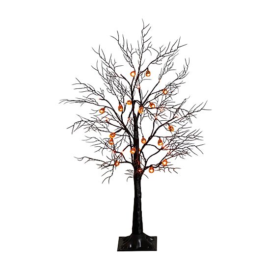 Nearly Natural 3ft Pre-Lit Halloween Black Twig Lighted Indoor Artificial Tree