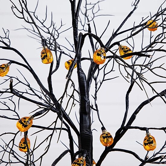 Nearly Natural 3ft Pre-Lit Halloween Black Twig Lighted Indoor Artificial Tree