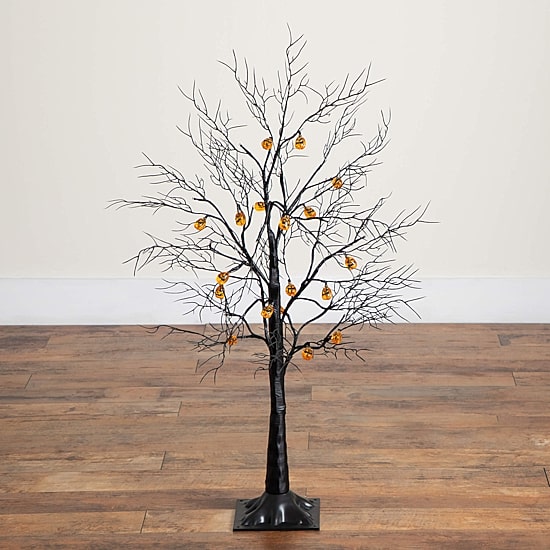 Nearly Natural 3ft Pre-Lit Halloween Black Twig Lighted Indoor Artificial Tree