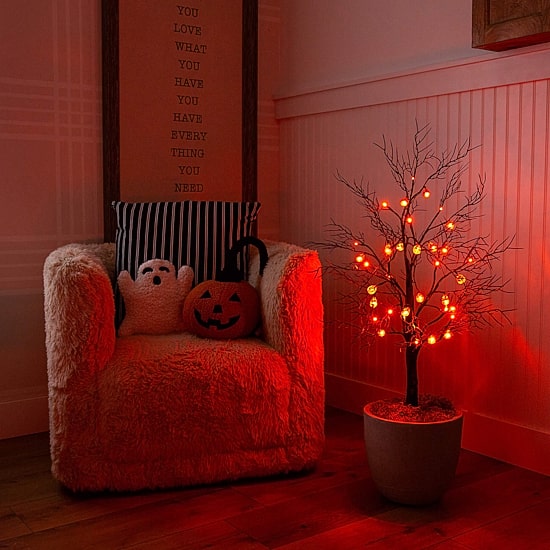 Nearly Natural 3ft Pre-Lit Halloween Black Twig Lighted Indoor Artificial Tree